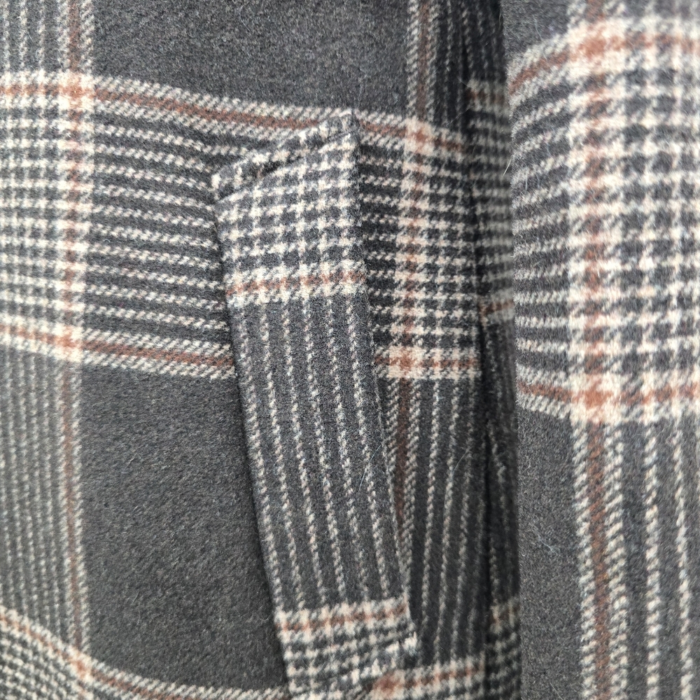 Abercrombie & Fitch Women Brown Houndstooth Gingham Wool Blend Jacket, Sz XXS - Picture 6 of 7